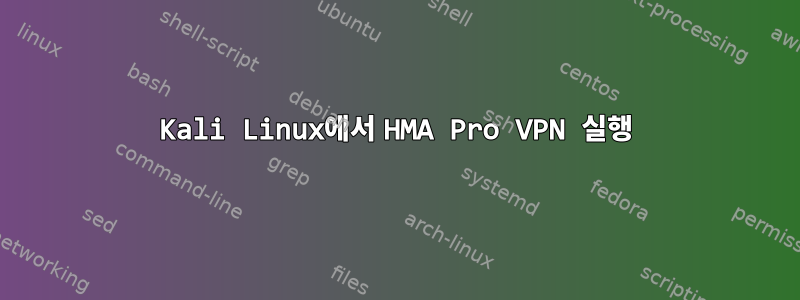 Kali Linux에서 HMA Pro VPN 실행