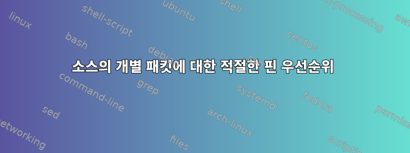 소스의 개별 패킷에 대한 적절한 핀 우선순위