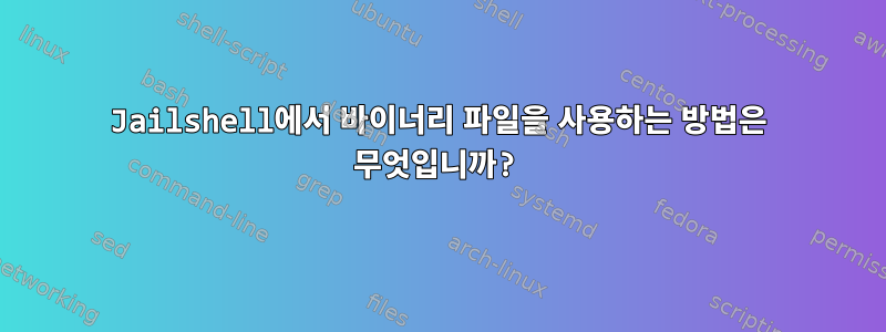 Jailshell에서 바이너리 파일을 사용하는 방법은 무엇입니까?