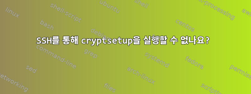 SSH를 통해 cryptsetup을 실행할 수 없나요?