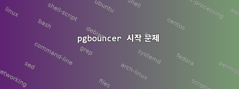 pgbouncer 시작 문제