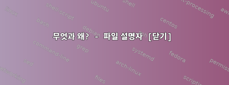 무엇과 왜? - 파일 설명자 [닫기]