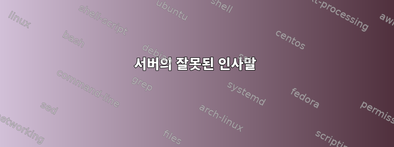 서버의 잘못된 인사말