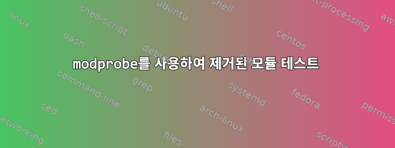 modprobe를 사용하여 제거된 모듈 테스트