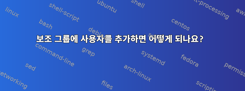 보조 그룹에 사용자를 추가하면 어떻게 되나요?