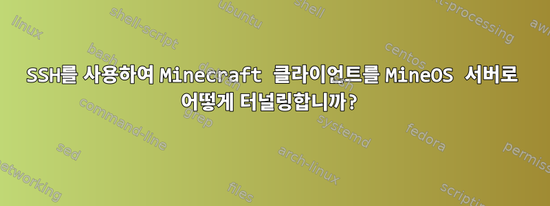 SSH를 사용하여 Minecraft 클라이언트를 MineOS 서버로 어떻게 터널링합니까?