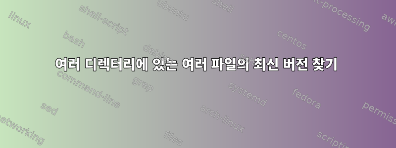 여러 디렉터리에 있는 여러 파일의 최신 버전 찾기