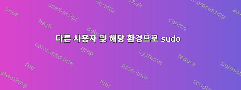 다른 사용자 및 해당 환경으로 sudo