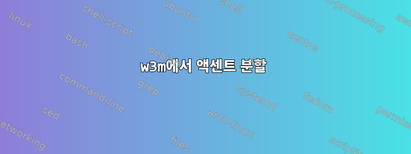 w3m에서 액센트 분할