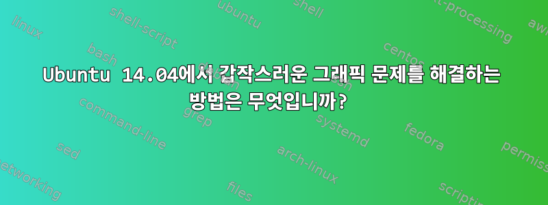 Ubuntu 14.04에서 갑작스러운 그래픽 문제를 해결하는 방법은 무엇입니까?