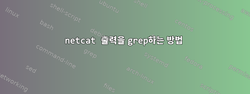 netcat 출력을 grep하는 방법