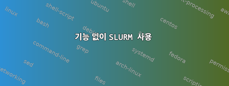 기능 없이 SLURM 사용