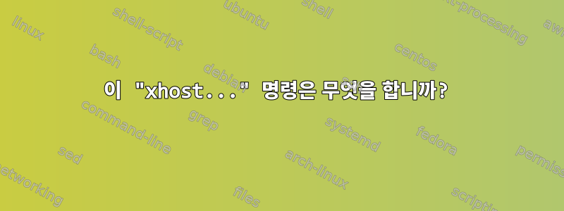 이 "xhost..." 명령은 무엇을 합니까?