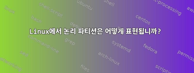 Linux에서 논리 파티션은 어떻게 표현됩니까?