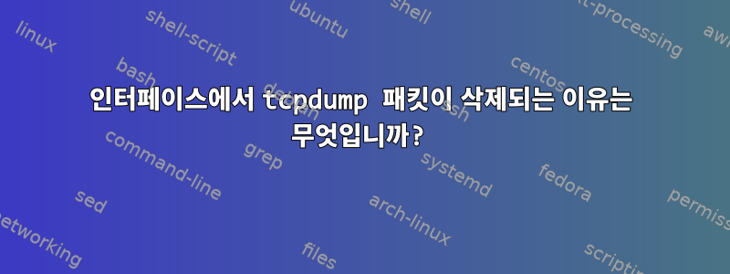 인터페이스에서 tcpdump 패킷이 삭제되는 이유는 무엇입니까?