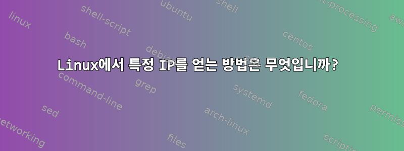 Linux에서 특정 IP를 얻는 방법은 무엇입니까?