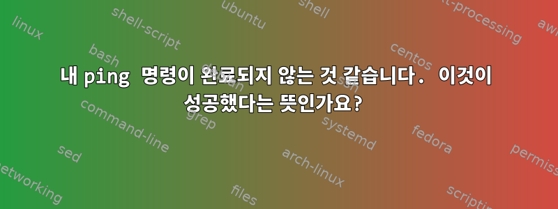 내 ping 명령이 완료되지 않는 것 같습니다. 이것이 성공했다는 뜻인가요?