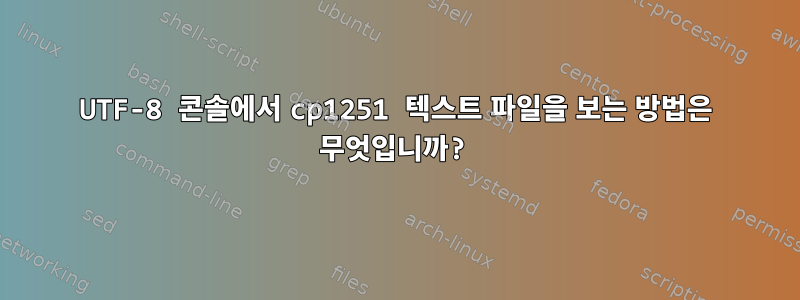 UTF-8 콘솔에서 cp1251 텍스트 파일을 보는 방법은 무엇입니까?