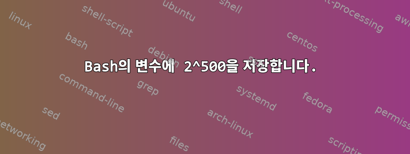 Bash의 변수에 2^500을 저장합니다.