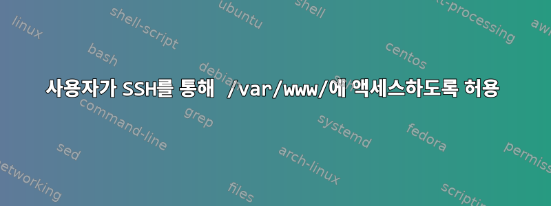 사용자가 SSH를 통해 /var/www/에 액세스하도록 허용