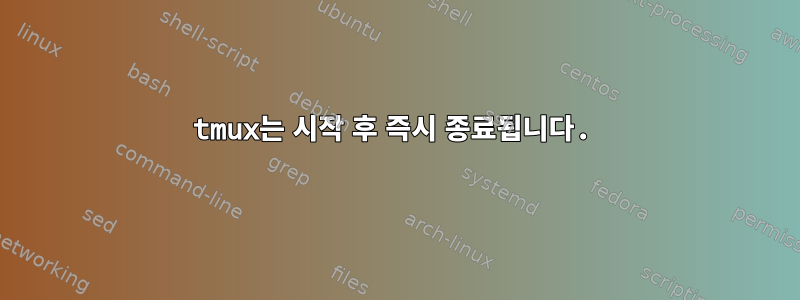 tmux는 시작 후 즉시 종료됩니다.