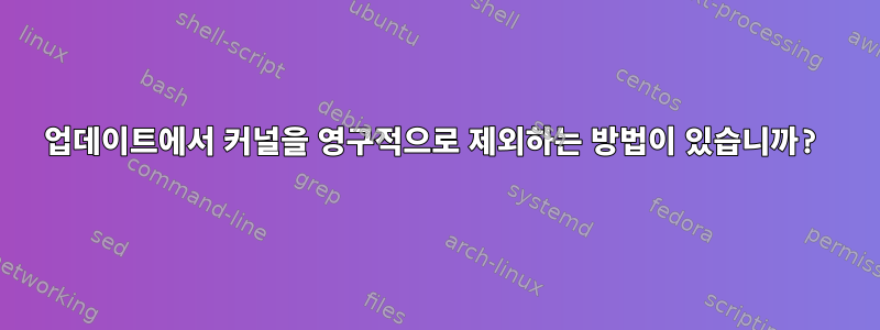 업데이트에서 커널을 영구적으로 제외하는 방법이 있습니까?