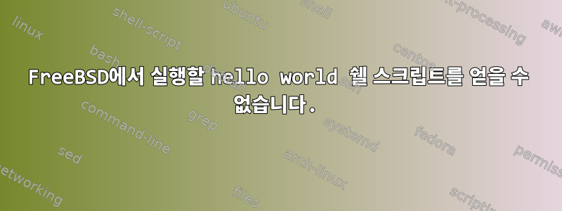 FreeBSD에서 실행할 hello world 쉘 스크립트를 얻을 수 없습니다.