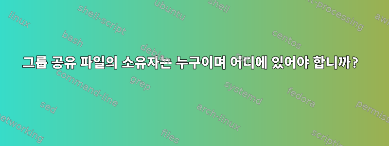 그룹 공유 파일의 소유자는 누구이며 어디에 있어야 합니까?