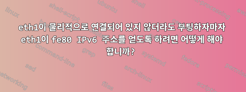 eth1이 물리적으로 연결되어 있지 않더라도 부팅하자마자 eth1이 fe80 IPv6 주소를 얻도록 하려면 어떻게 해야 합니까?