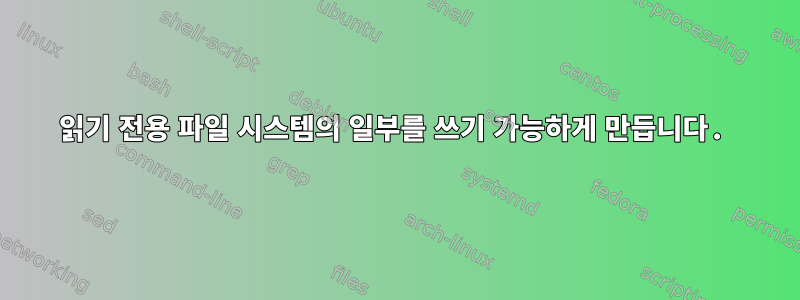 읽기 전용 파일 시스템의 일부를 쓰기 가능하게 만듭니다.