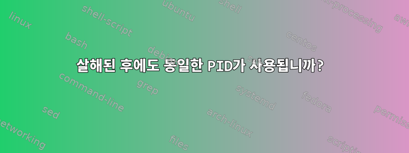 살해된 후에도 동일한 PID가 사용됩니까?