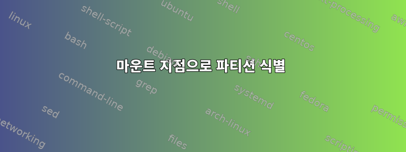 마운트 지점으로 파티션 식별