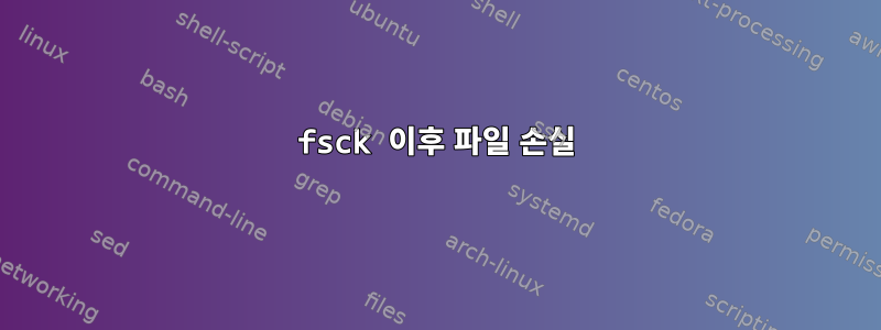 fsck 이후 파일 손실