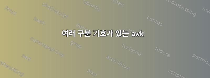 여러 구분 기호가 있는 awk