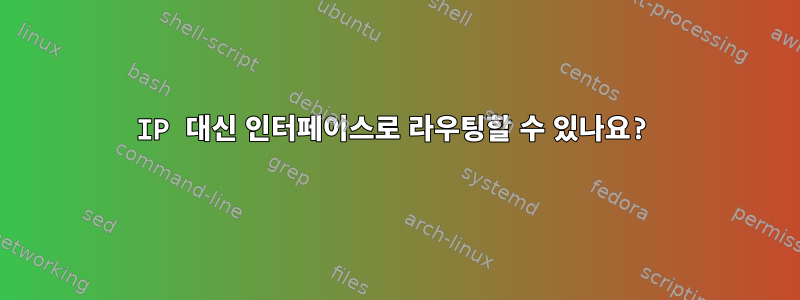 IP 대신 인터페이스로 라우팅할 수 있나요?