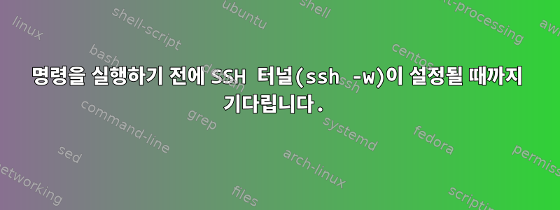 명령을 실행하기 전에 SSH 터널(ssh -w)이 설정될 때까지 기다립니다.