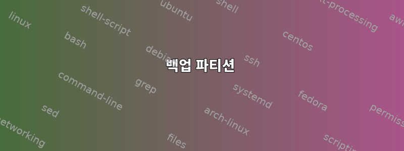 백업 파티션