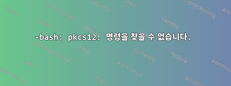 -bash: pkcs12: 명령을 찾을 수 없습니다.