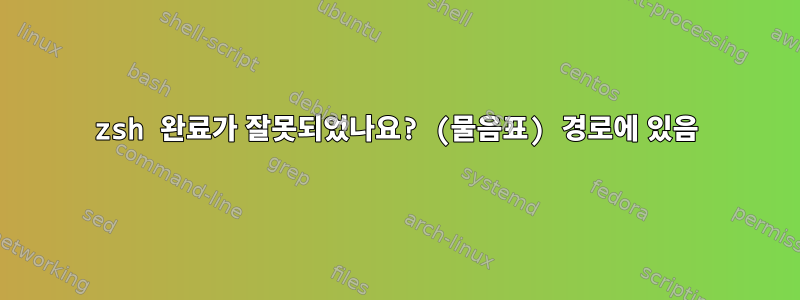 zsh 완료가 잘못되었나요? (물음표) 경로에 있음