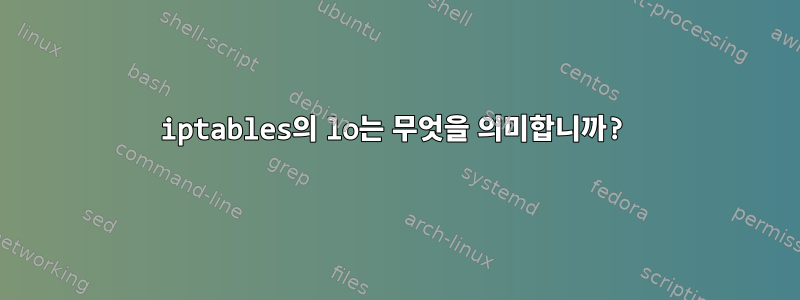 iptables의 lo는 무엇을 의미합니까?