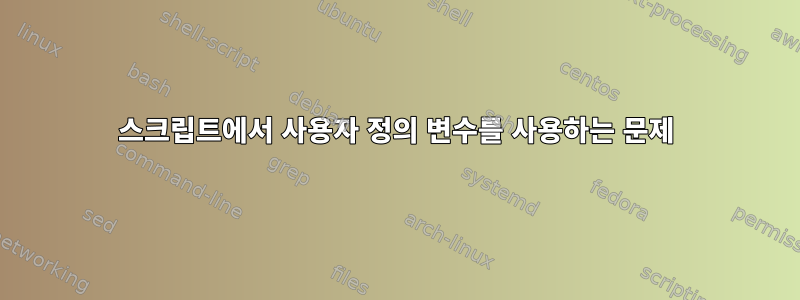 스크립트에서 사용자 정의 변수를 사용하는 문제