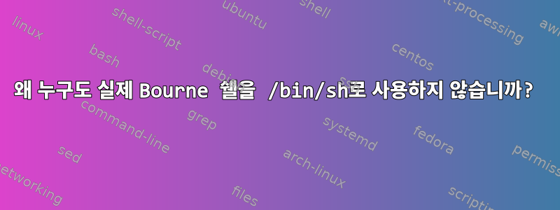 왜 누구도 실제 Bourne 쉘을 /bin/sh로 사용하지 않습니까?