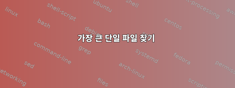 가장 큰 단일 파일 찾기