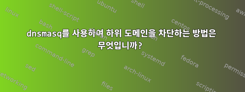 dnsmasq를 사용하여 하위 도메인을 차단하는 방법은 무엇입니까?