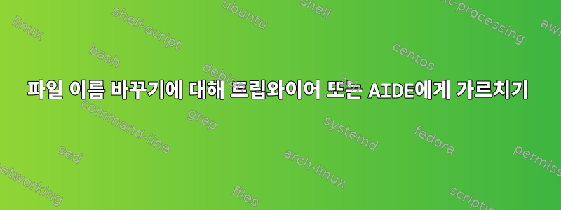 파일 이름 바꾸기에 대해 트립와이어 또는 AIDE에게 가르치기