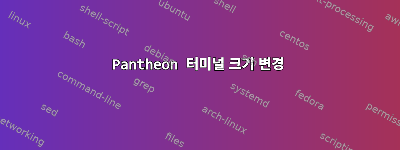 Pantheon 터미널 크기 변경