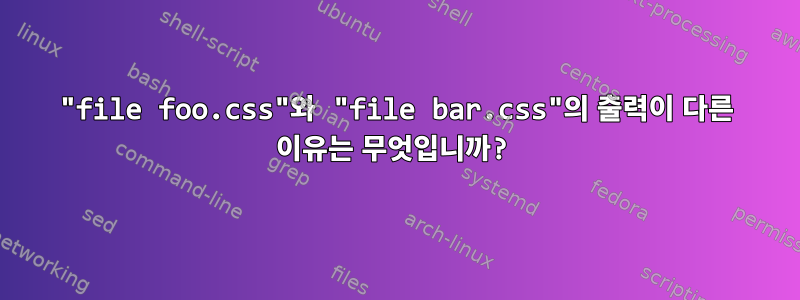 "file foo.css"와 "file bar.css"의 출력이 다른 이유는 무엇입니까?