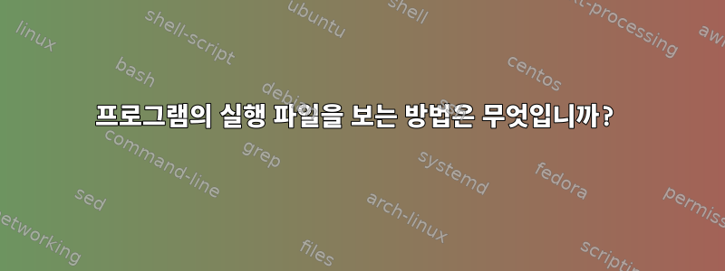 프로그램의 실행 파일을 보는 방법은 무엇입니까?