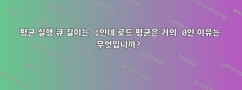 평균 실행 큐 길이는 1인데 로드 평균은 거의 0인 이유는 무엇입니까?