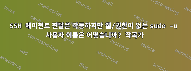 SSH 에이전트 전달은 작동하지만 쉘/권한이 없는 sudo -u 사용자 이름은 어떻습니까? 작곡가